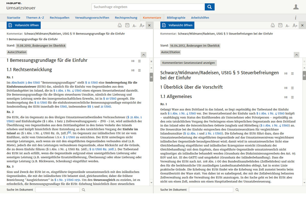 Haufe Umsatzsteuer: Beim Thema Umsatzsteuer immer topaktuell informiert!