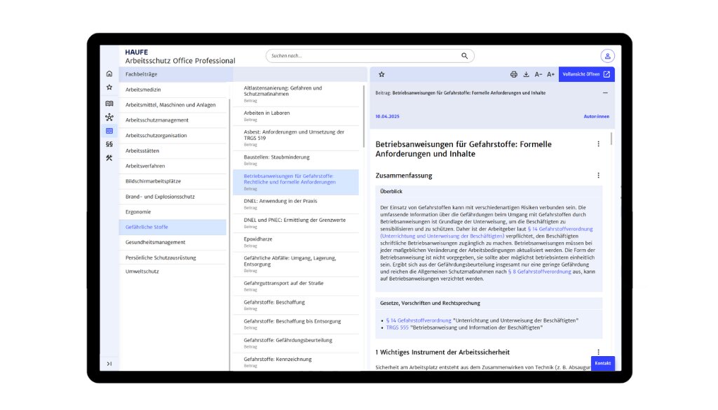 Haufe Arbeitsschutz Office Professional: Das Komplett-Paket zum Arbeitsschutz mit Wissen, Werkzeugen und Weiterbildung