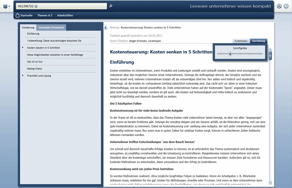 Lexware unternehmer wissen: Die umfassende Online-Datenbank für kleinere Unternehmen und Selbständige